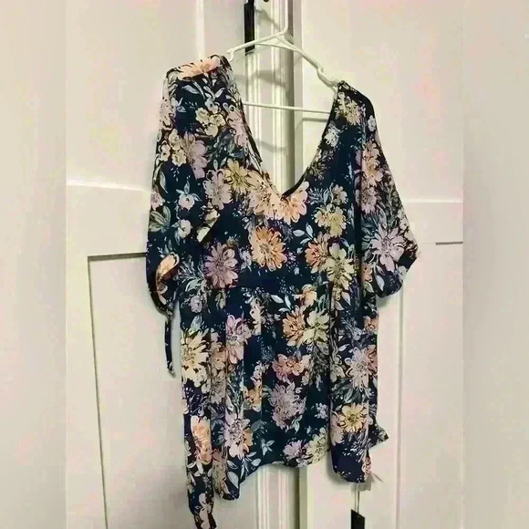 NWT - Fall šColors Beautiful Melody Just In Time 2X Floral blouse - Picture 4 of 9